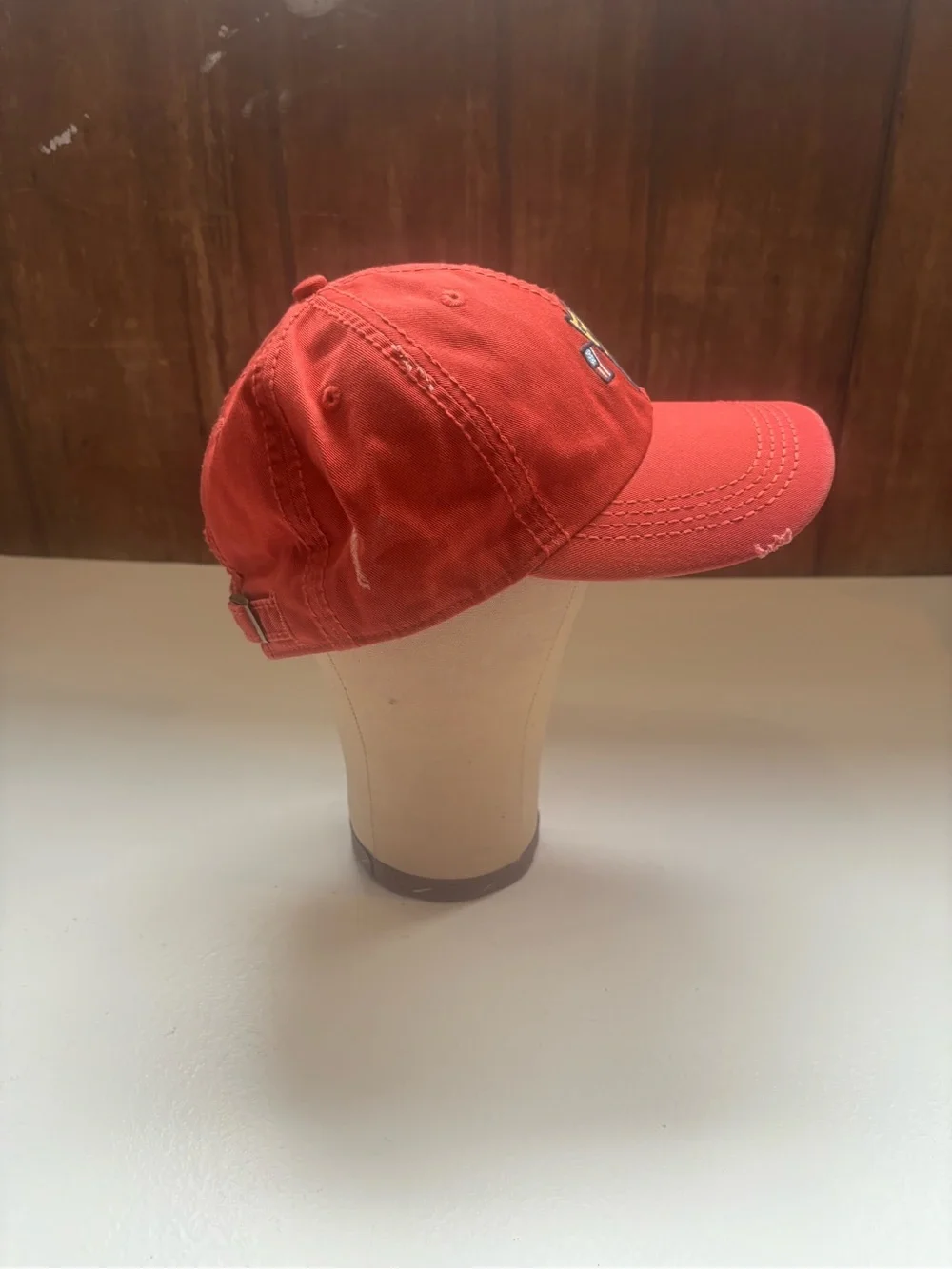 Life Is Good Red Baseball Cap with Dog  Patch